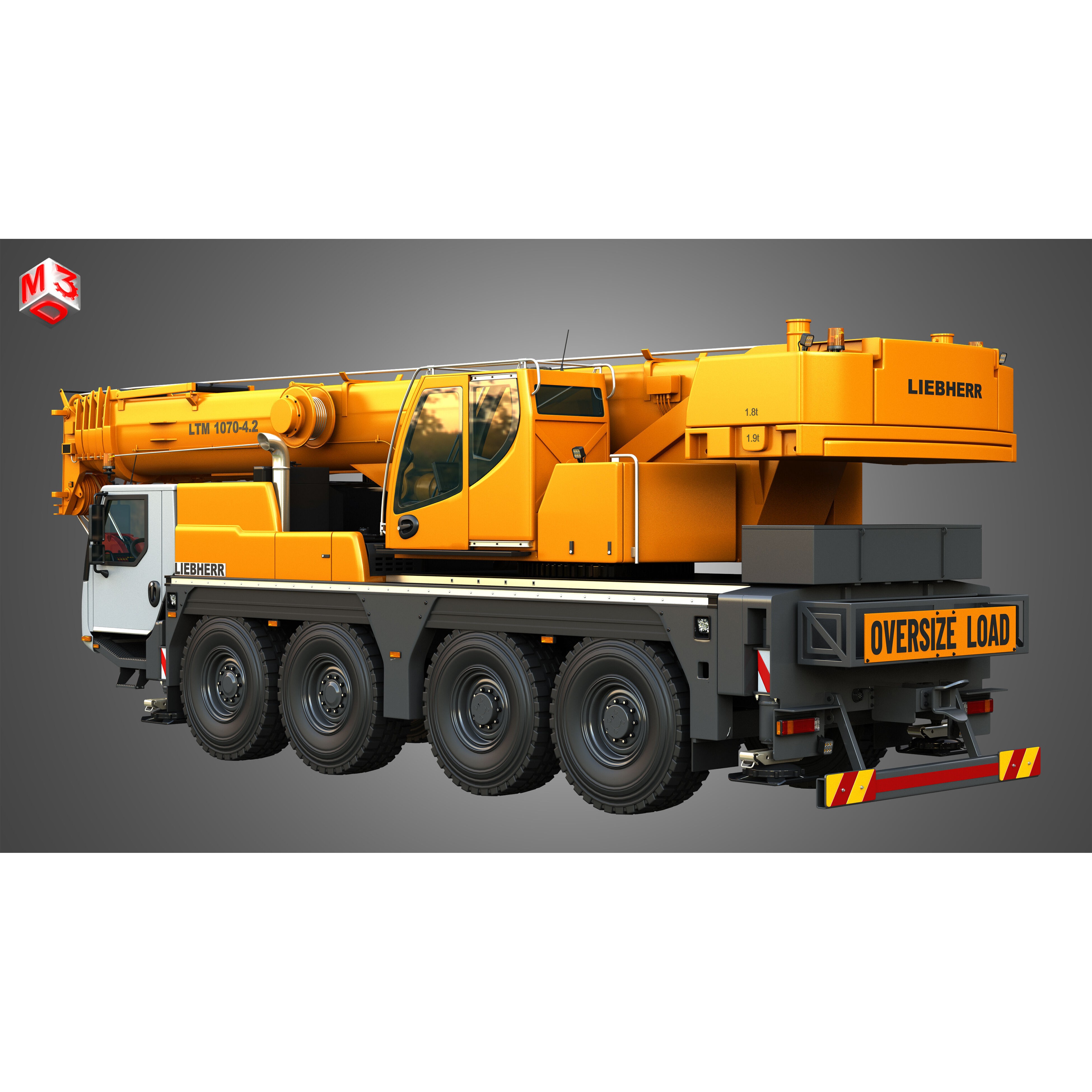 Liebherr LTM 1070-4.2 Mobile Crane - Game-Ready 3D Model - View 5