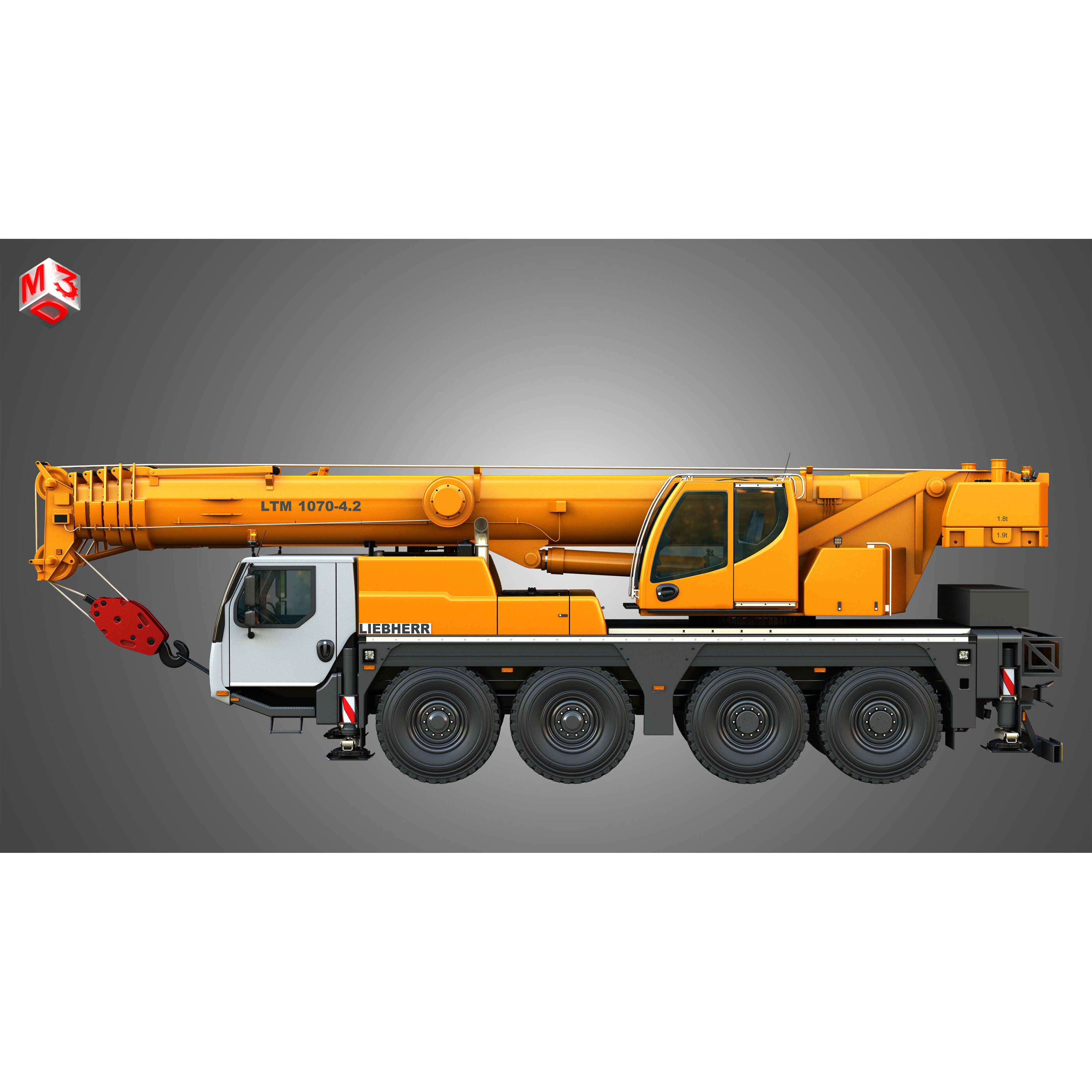 Liebherr LTM 1070-4.2 Mobile Crane - Game-Ready 3D Model - View 6