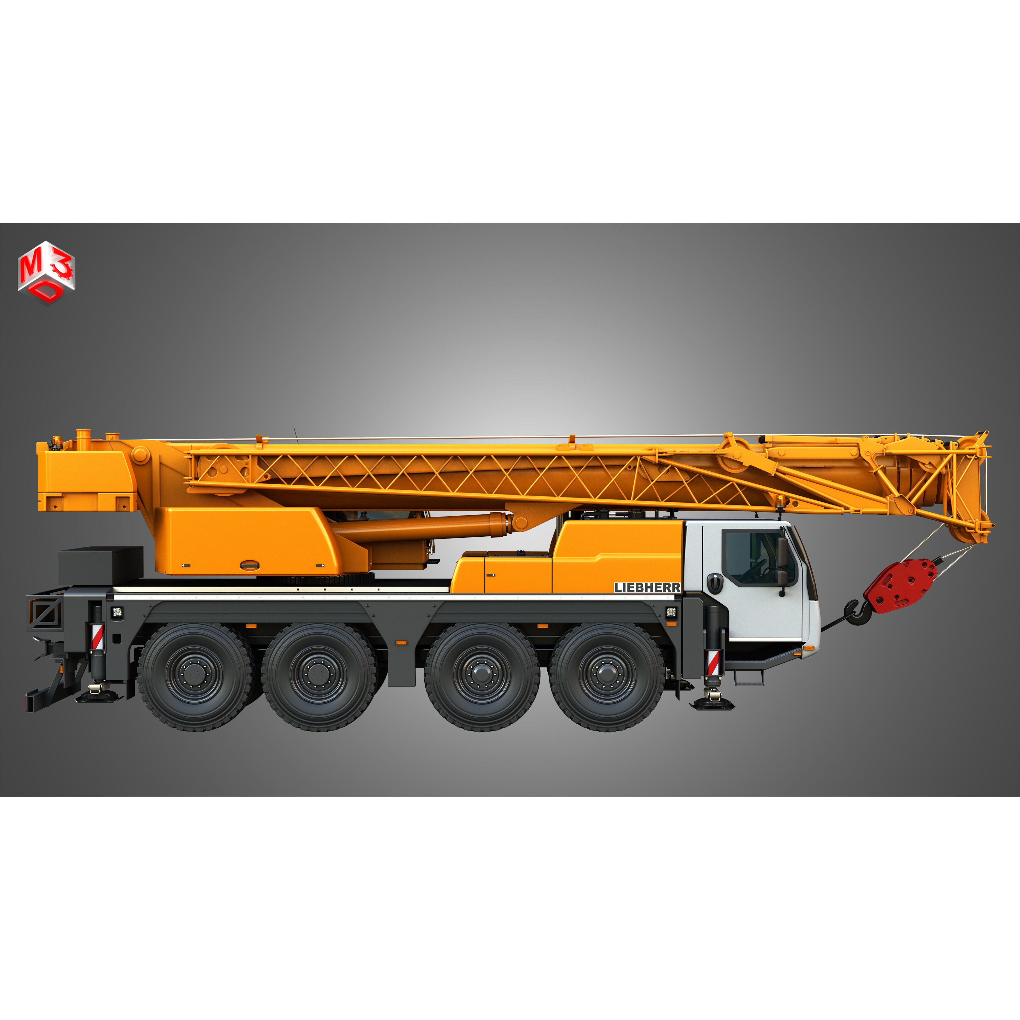 Liebherr LTM 1070-4.2 Mobile Crane - Game-Ready 3D Model - View 7