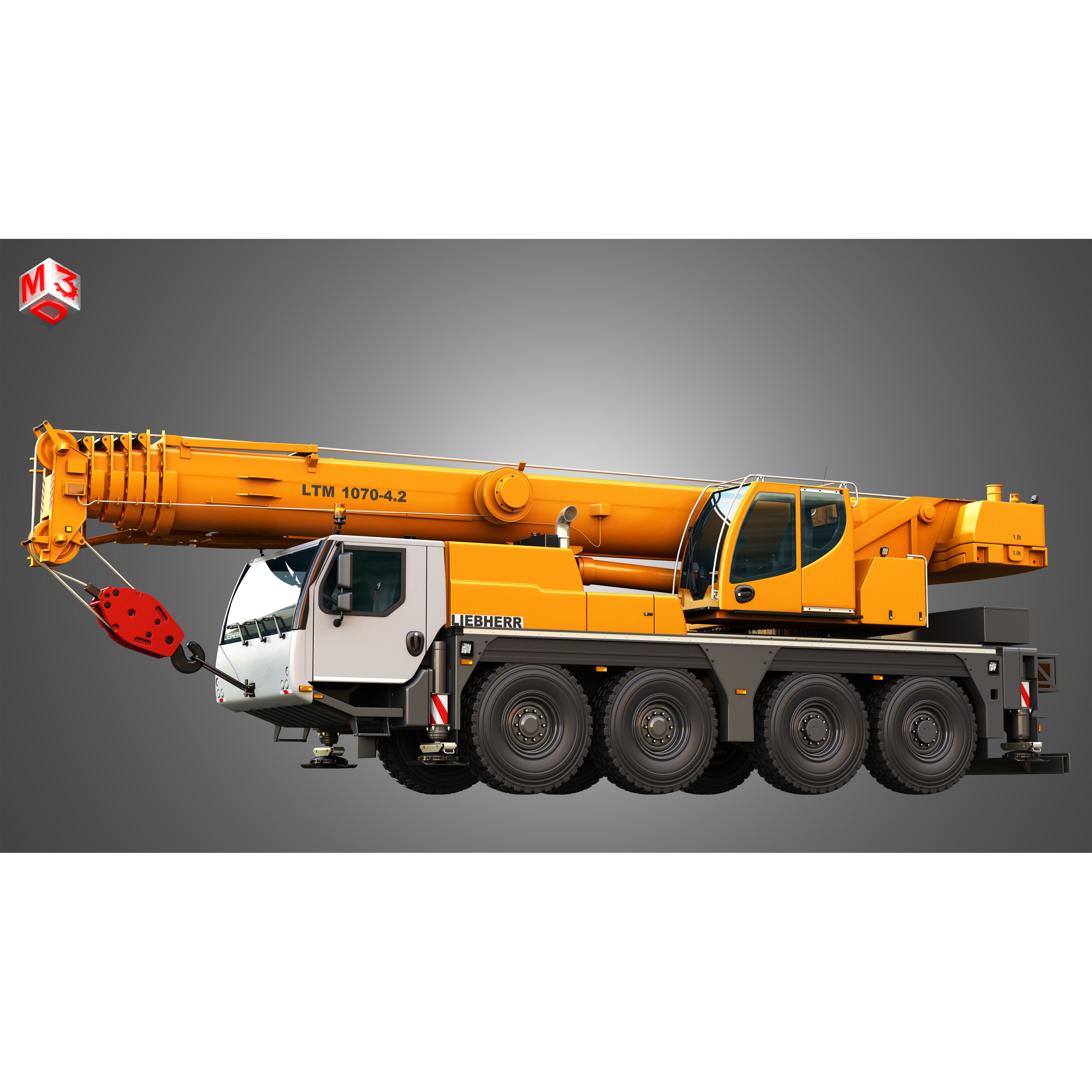 Liebherr LTM 1070-4.2 Mobile Crane - Game-Ready 3D Model - View 8