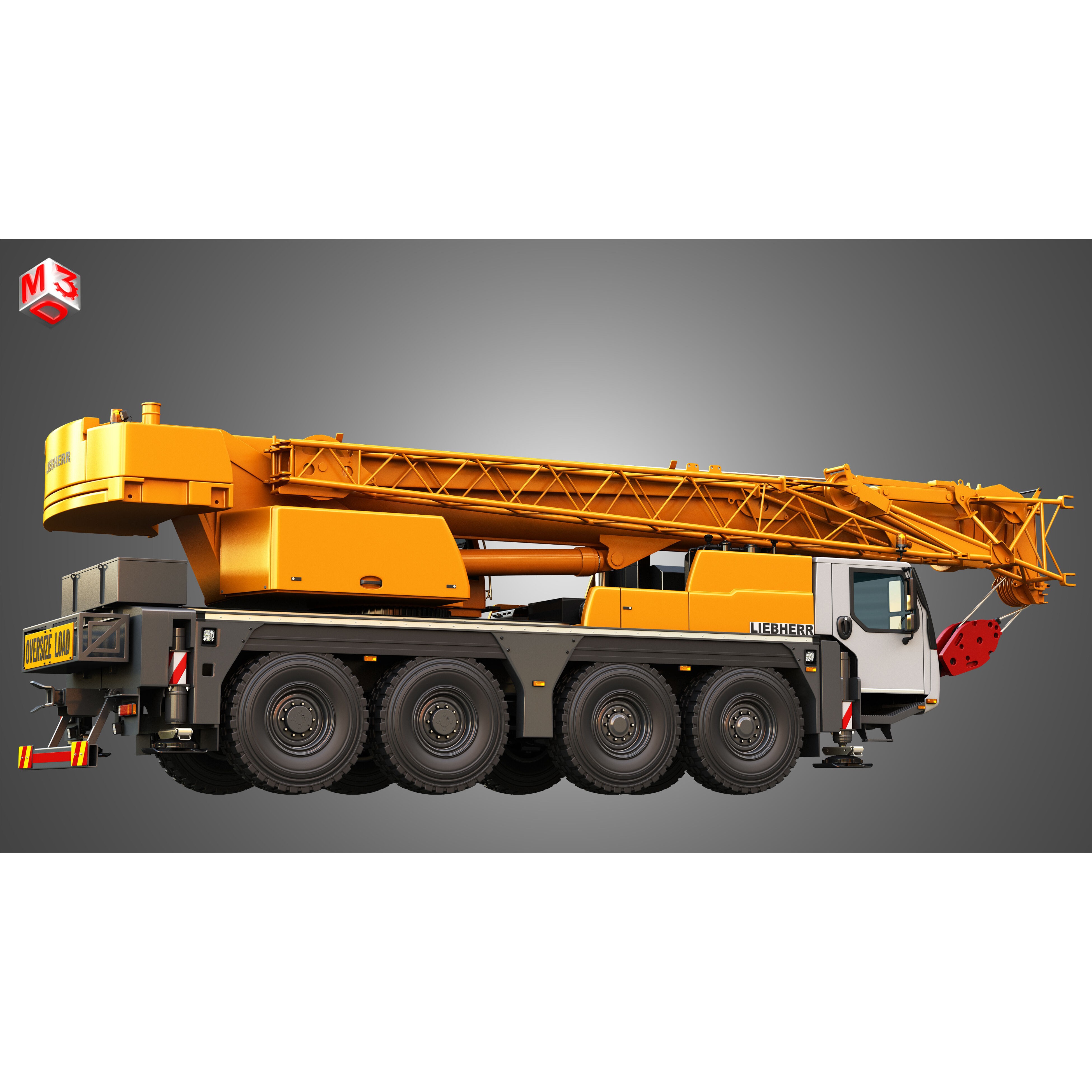 Liebherr LTM 1070-4.2 Mobile Crane - Game-Ready 3D Model - View 9