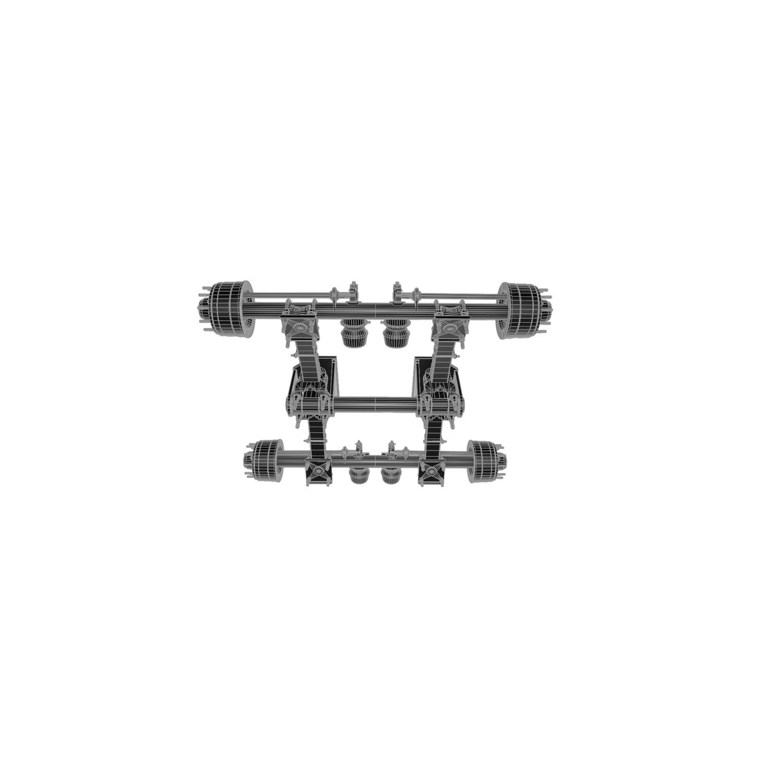 Truck Trailer Suspension System 3D Model – Low Poly Game Asset, FBX - View 19