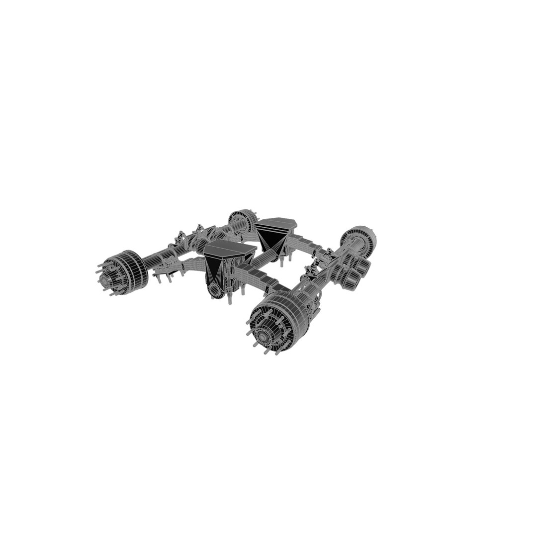 Truck Trailer Suspension System 3D Model – Low Poly Game Asset, FBX - View 20