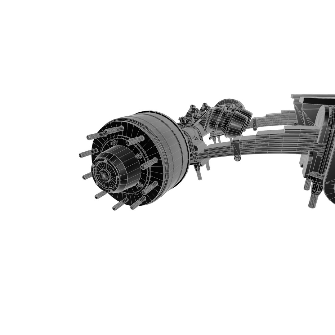 Truck Trailer Suspension System 3D Model – Low Poly Game Asset, FBX - View 24