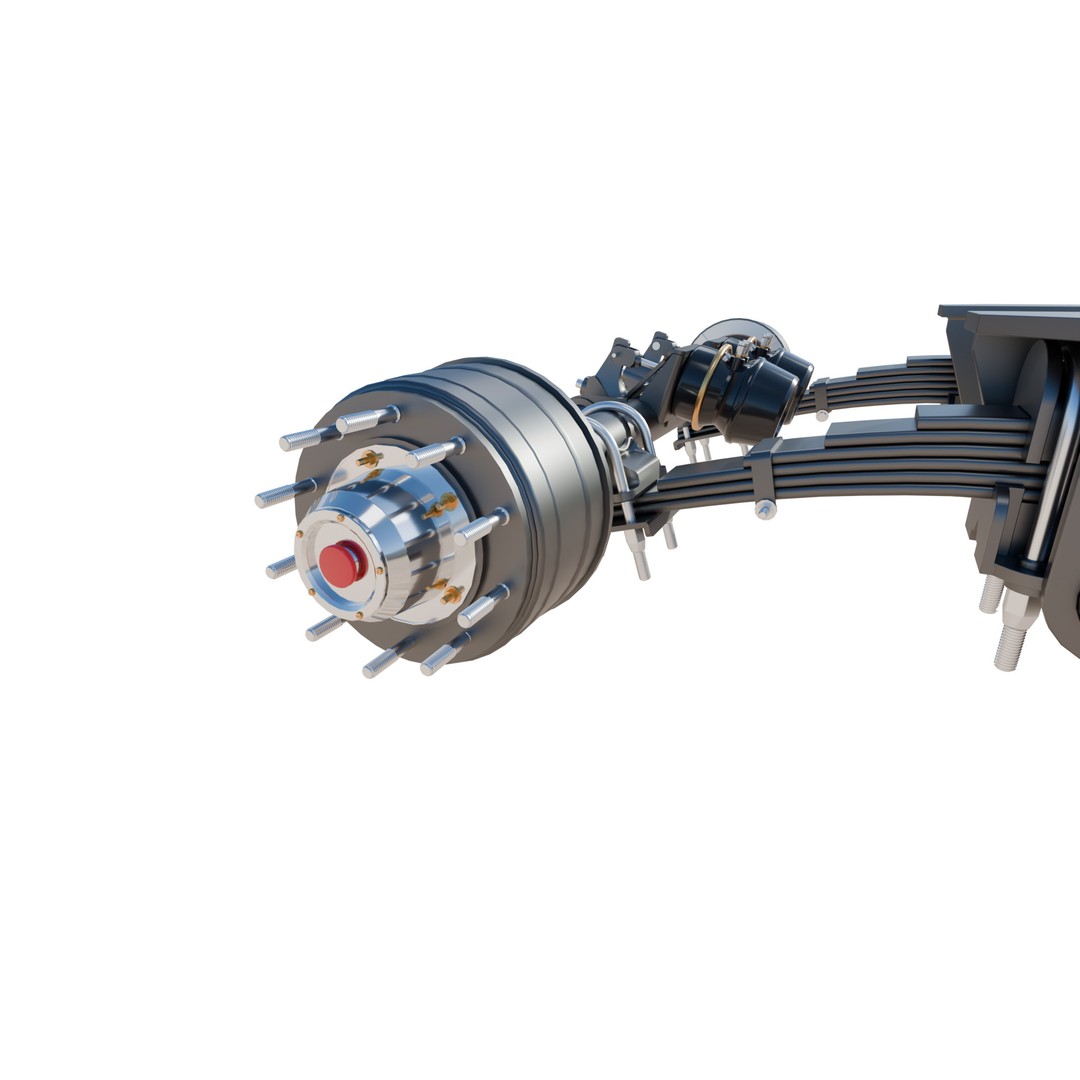Truck Trailer Suspension System 3D Model – Low Poly Game Asset, FBX - View 3