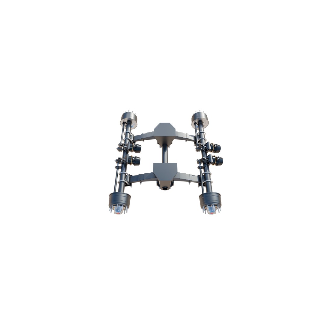 Truck Trailer Suspension System 3D Model – Low Poly Game Asset, FBX - View 4