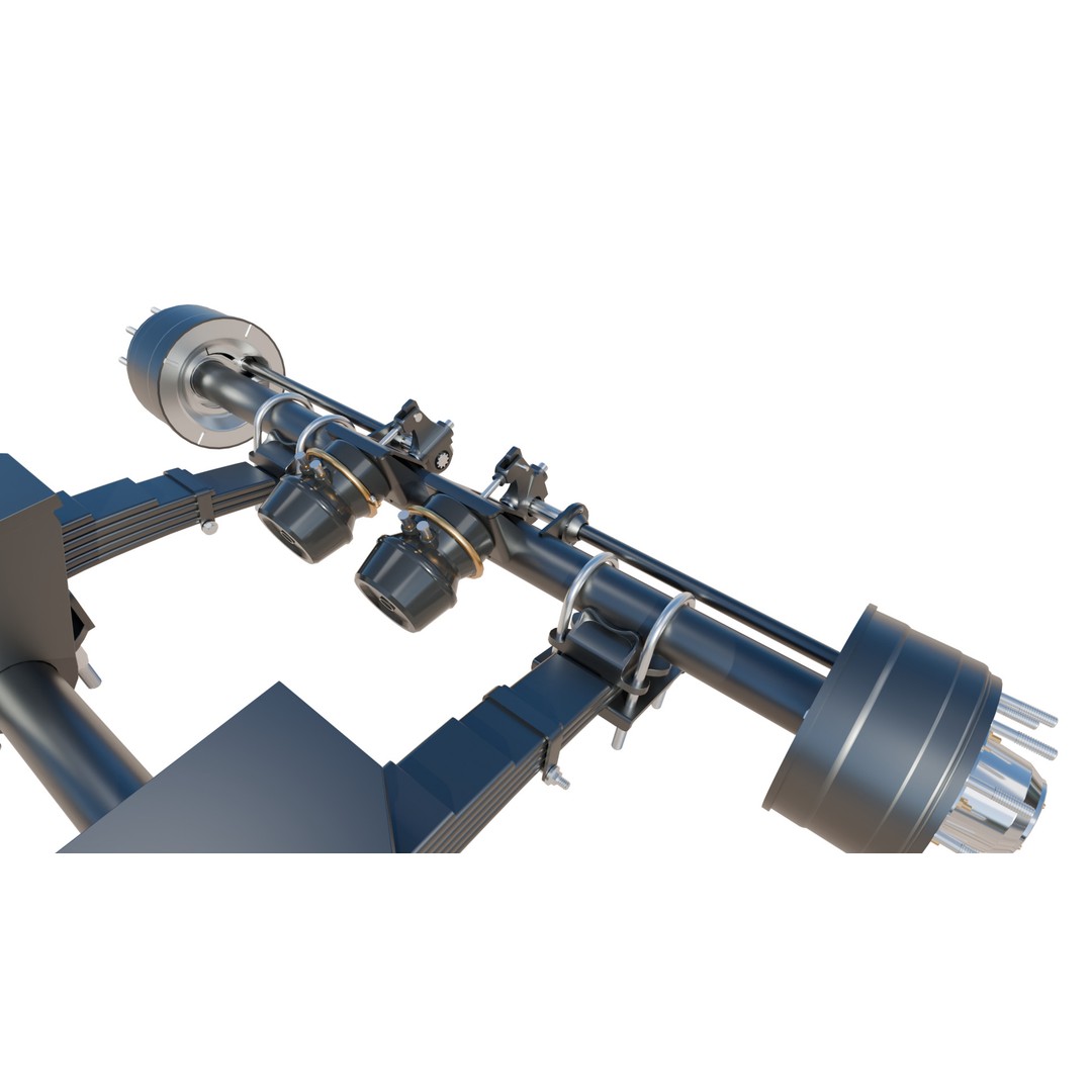 Truck Trailer Suspension System 3D Model – Low Poly Game Asset, FBX - View 5