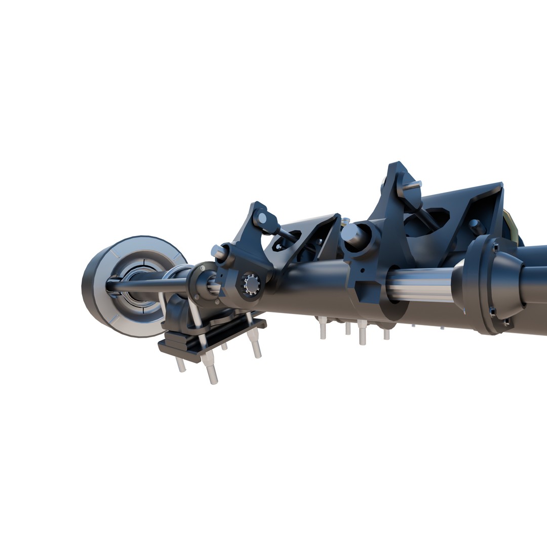 Truck Trailer Suspension System 3D Model – Low Poly Game Asset, FBX - View 7