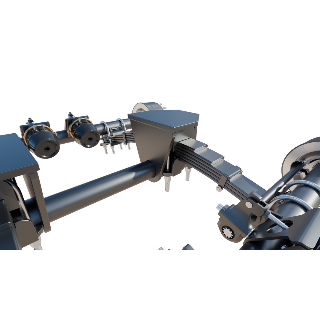 Truck Trailer Suspension System 3D Model – Low Poly Game Asset, FBX - View 8