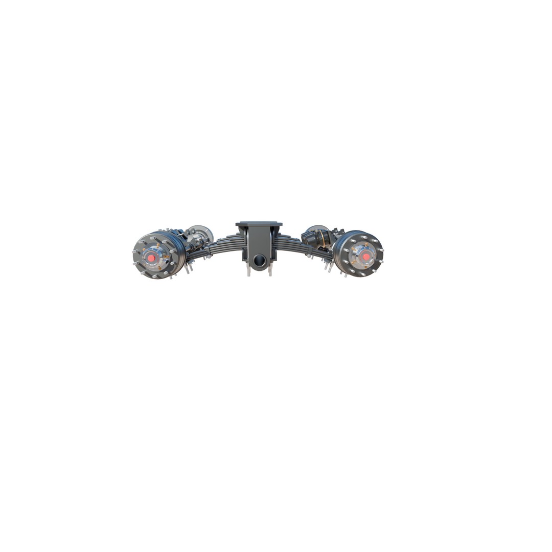 Truck Trailer Suspension System 3D Model – Low Poly Game Asset, FBX - View 9