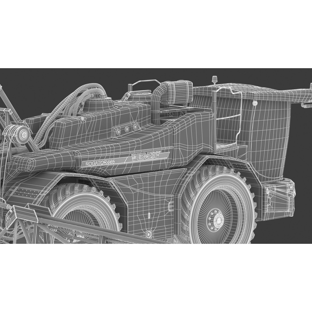 Fendt Rogator 600 Crop Protection Sprayers 3D Model – High Poly Game-Ready, FBX, OBJ - View 35