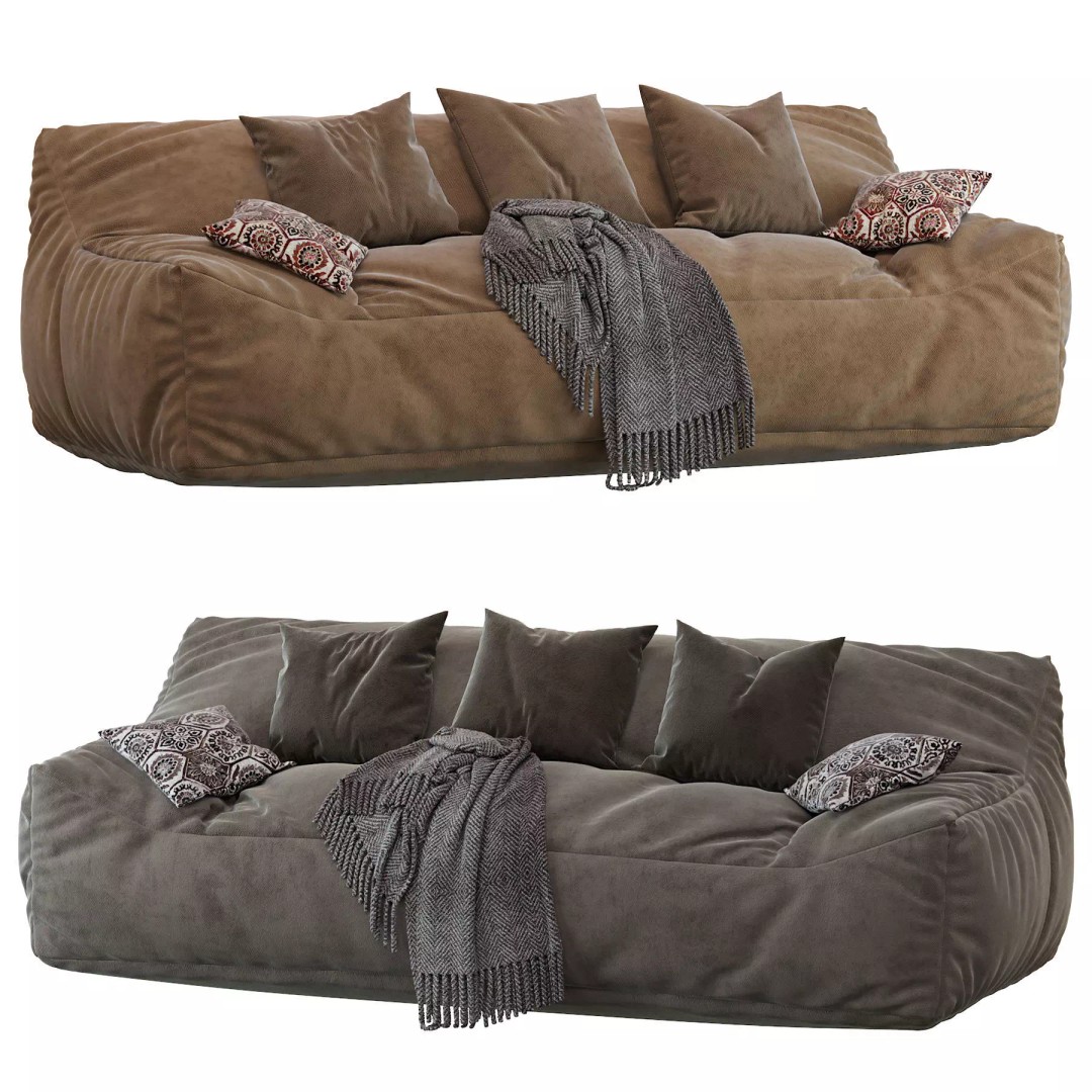 Big Joe Lux Large Bean Sofa 3D Model – Stain Resistant Furniture, FBX - View 2