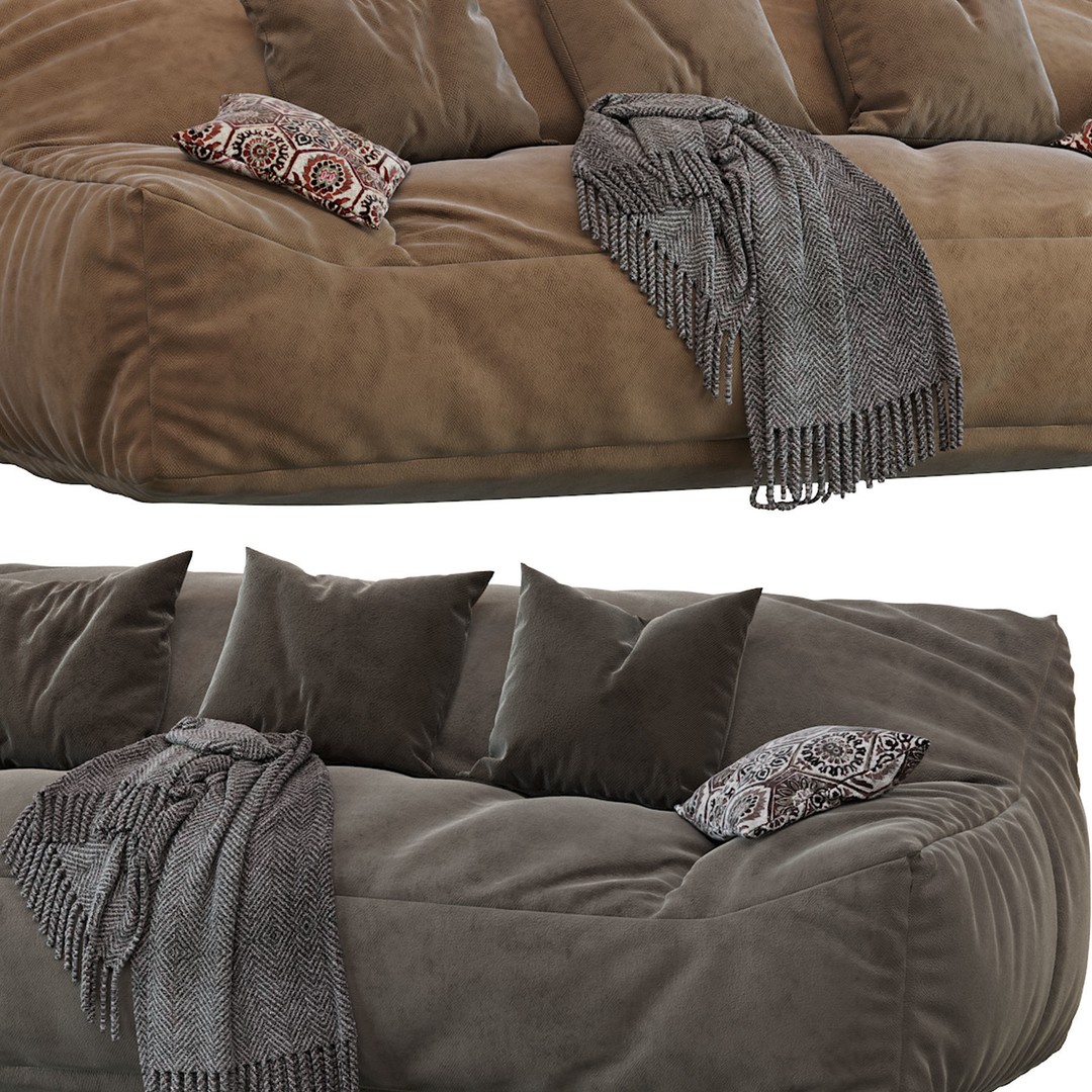 Big Joe Lux Large Bean Sofa 3D Model – Stain Resistant Furniture, FBX - View 4
