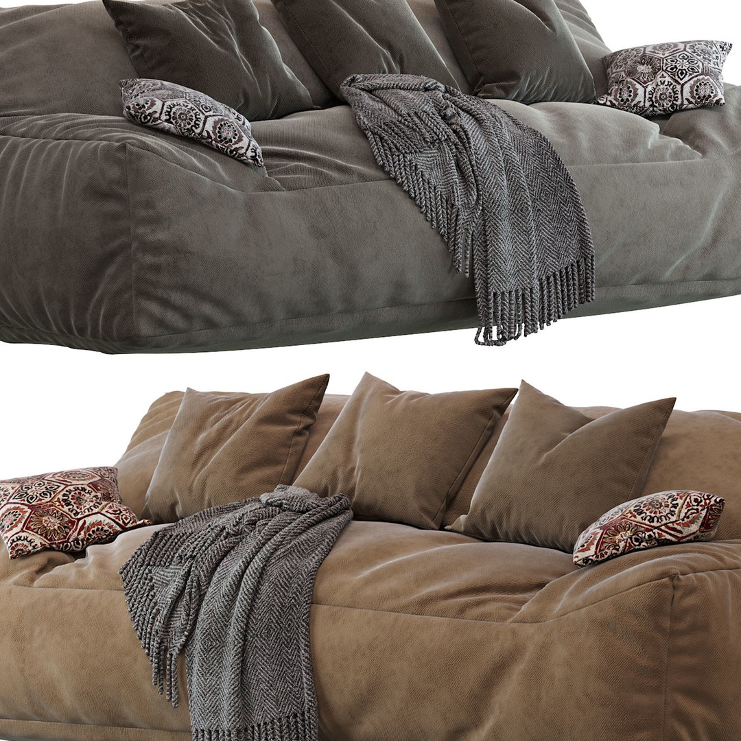 Big Joe Lux Large Bean Sofa 3D Model – Stain Resistant Furniture, FBX - View 5