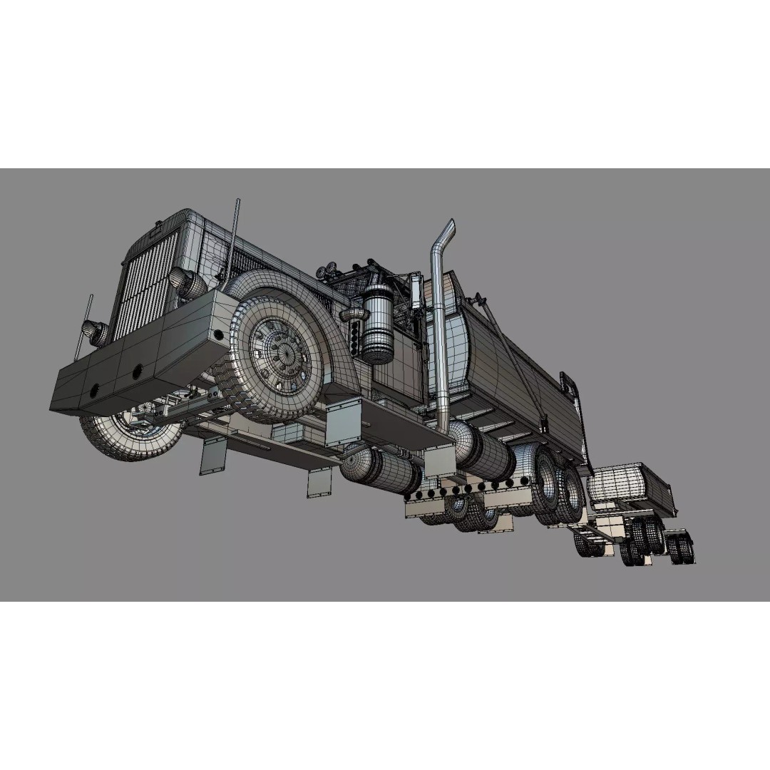 1967 Peterbilt 351 LW Dump Truck 3D Model – Classic Vehicle Asset, Blender