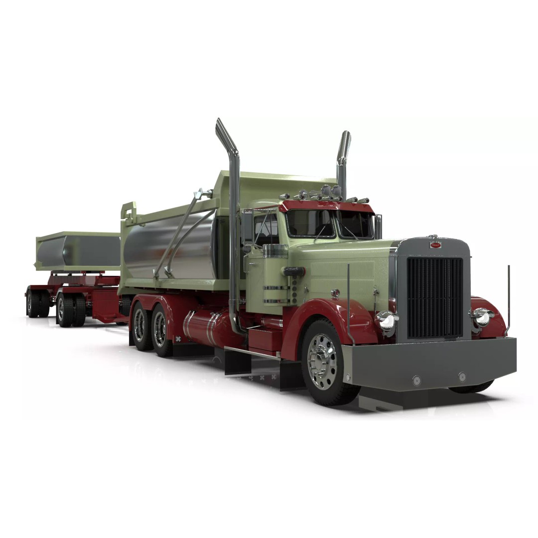 1967 Peterbilt 351 LW Dump Truck 3D Model – Classic Vehicle Asset, Blender - View 10