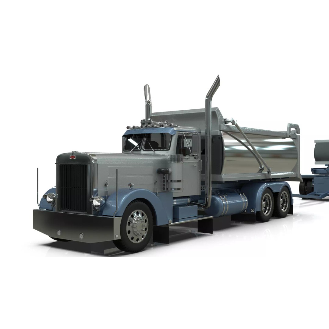 1967 Peterbilt 351 LW Dump Truck 3D Model – Classic Vehicle Asset, Blender - View 11