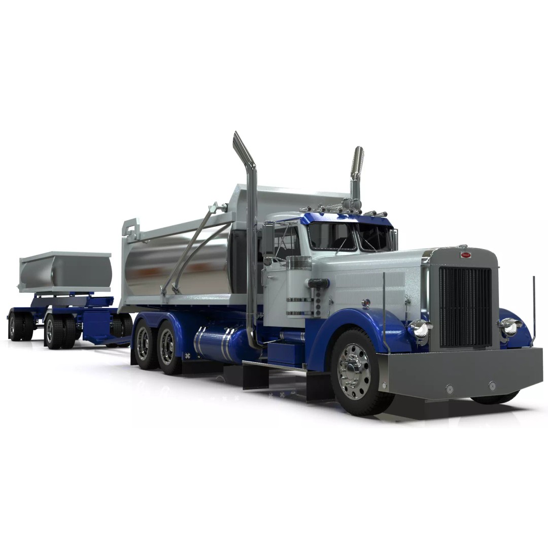 1967 Peterbilt 351 LW Dump Truck 3D Model – Classic Vehicle Asset, Blender - View 12