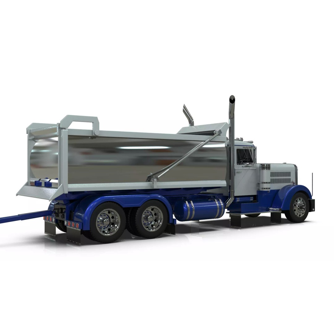 1967 Peterbilt 351 LW Dump Truck 3D Model – Classic Vehicle Asset, Blender - View 14