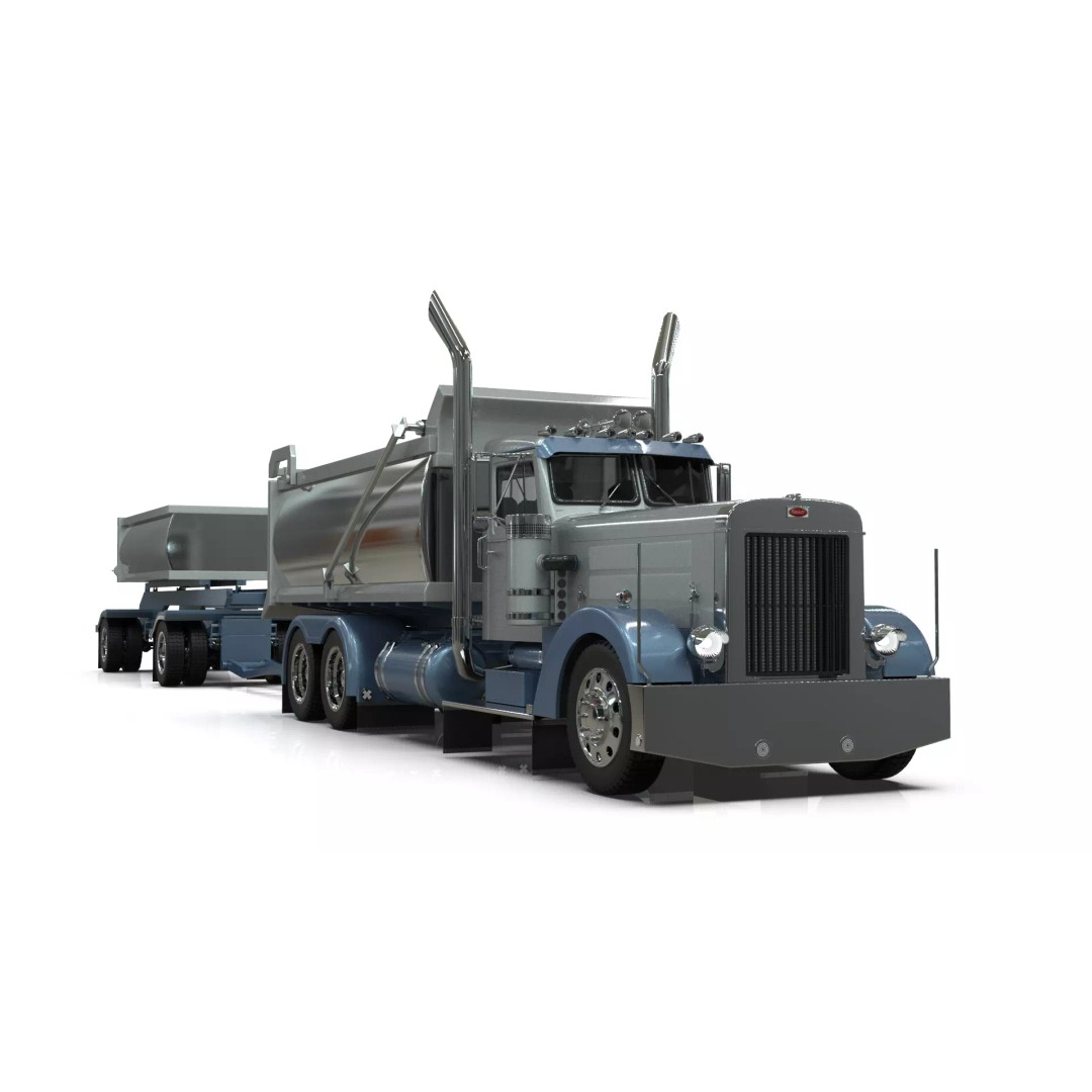 1967 Peterbilt 351 LW Dump Truck 3D Model – Classic Vehicle Asset, Blender - View 18
