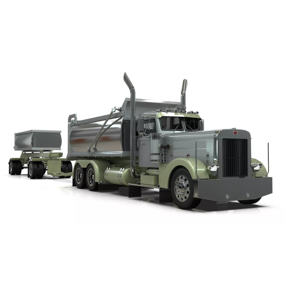 1967 Peterbilt 351 LW Dump Truck 3D Model – Classic Vehicle Asset, Blender - View 22