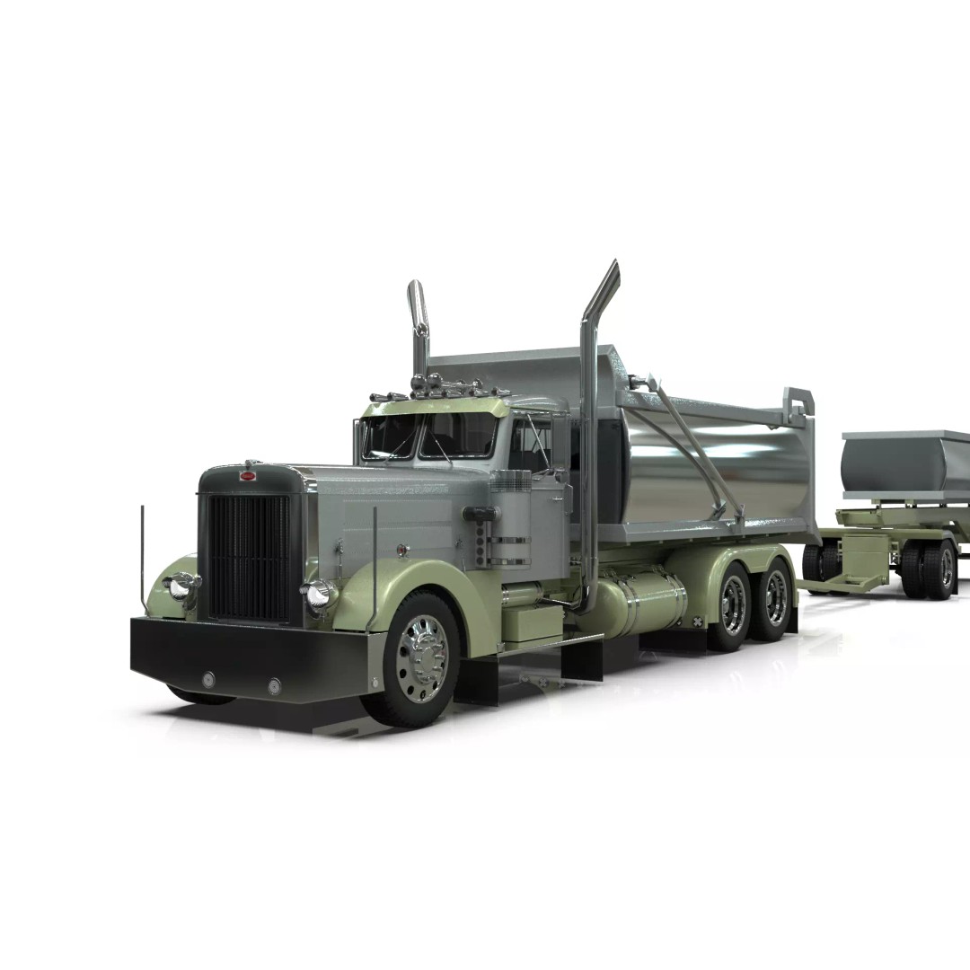 1967 Peterbilt 351 LW Dump Truck 3D Model – Classic Vehicle Asset, Blender - View 23