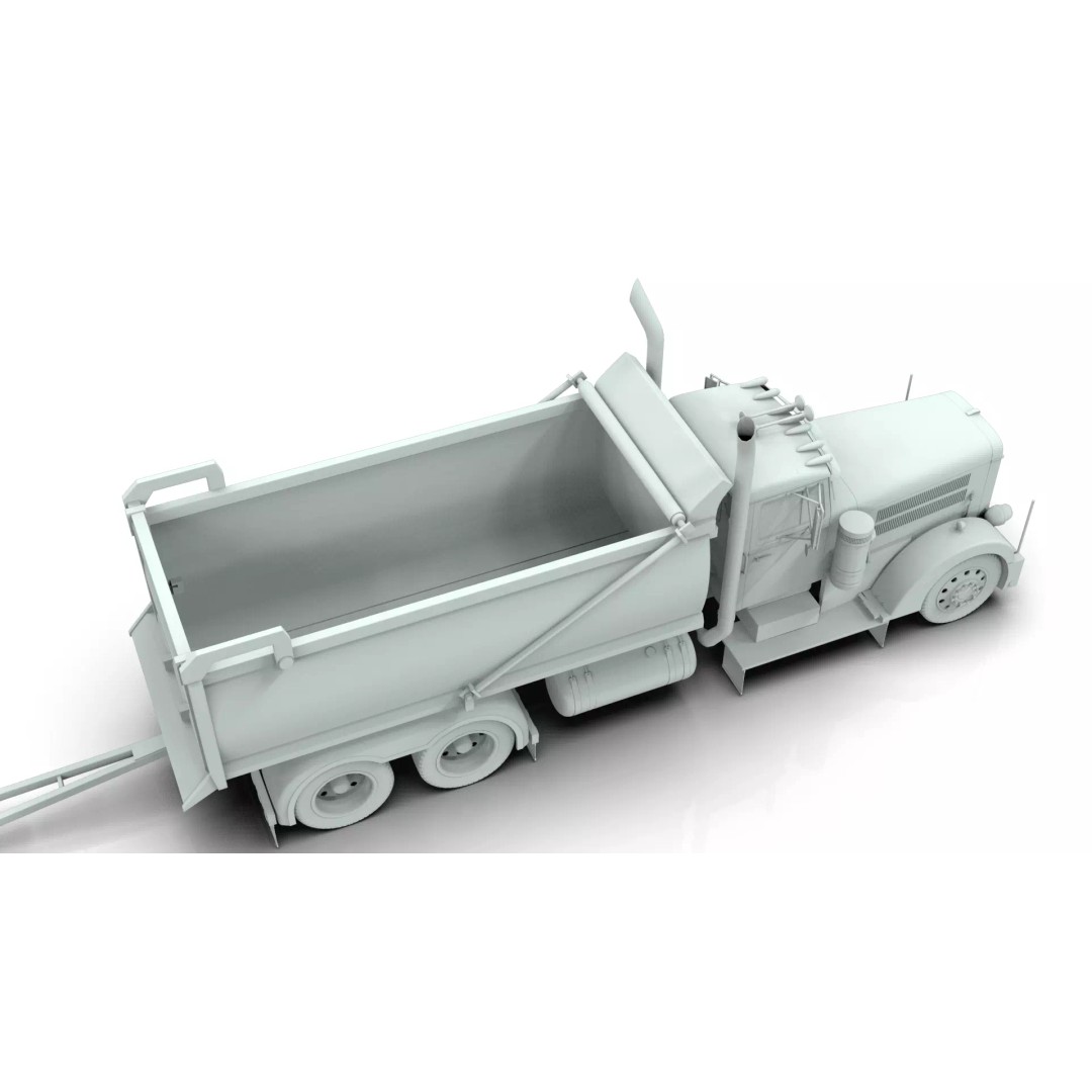 1967 Peterbilt 351 LW Dump Truck 3D Model – Classic Vehicle Asset, Blender - View 25