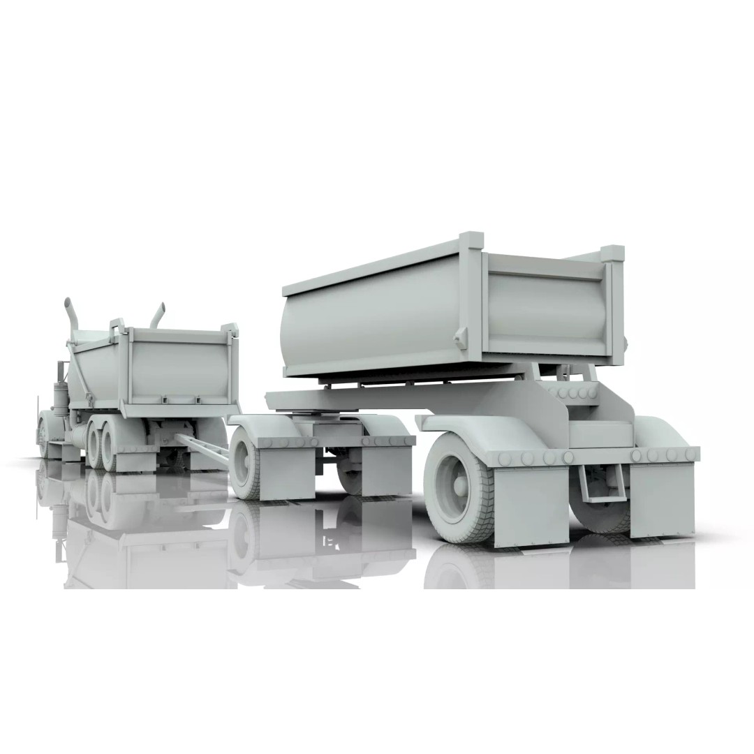 1967 Peterbilt 351 LW Dump Truck 3D Model – Classic Vehicle Asset, Blender - View 28