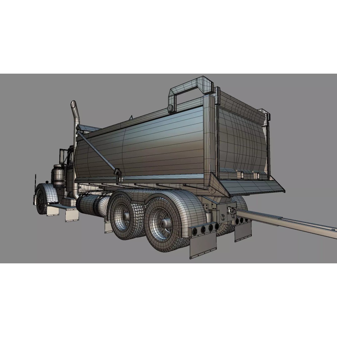 1967 Peterbilt 351 LW Dump Truck 3D Model – Classic Vehicle Asset, Blender - View 31