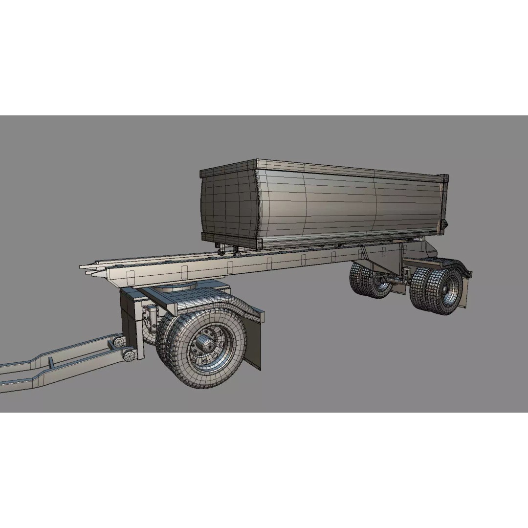 1967 Peterbilt 351 LW Dump Truck 3D Model – Classic Vehicle Asset, Blender - View 33