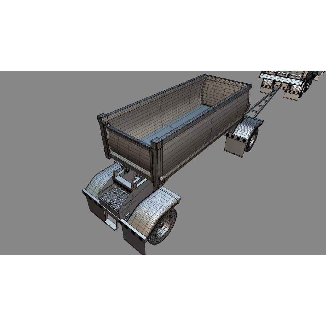 1967 Peterbilt 351 LW Dump Truck 3D Model – Classic Vehicle Asset, Blender - View 35