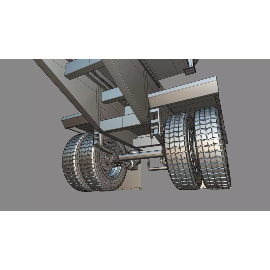 1967 Peterbilt 351 LW Dump Truck 3D Model – Classic Vehicle Asset, Blender - View 37