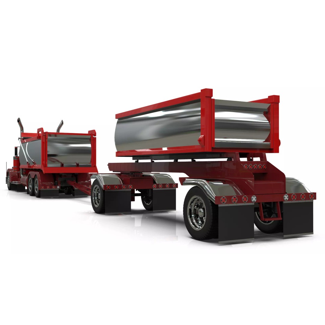 1967 Peterbilt 351 LW Dump Truck 3D Model – Classic Vehicle Asset, Blender - View 4