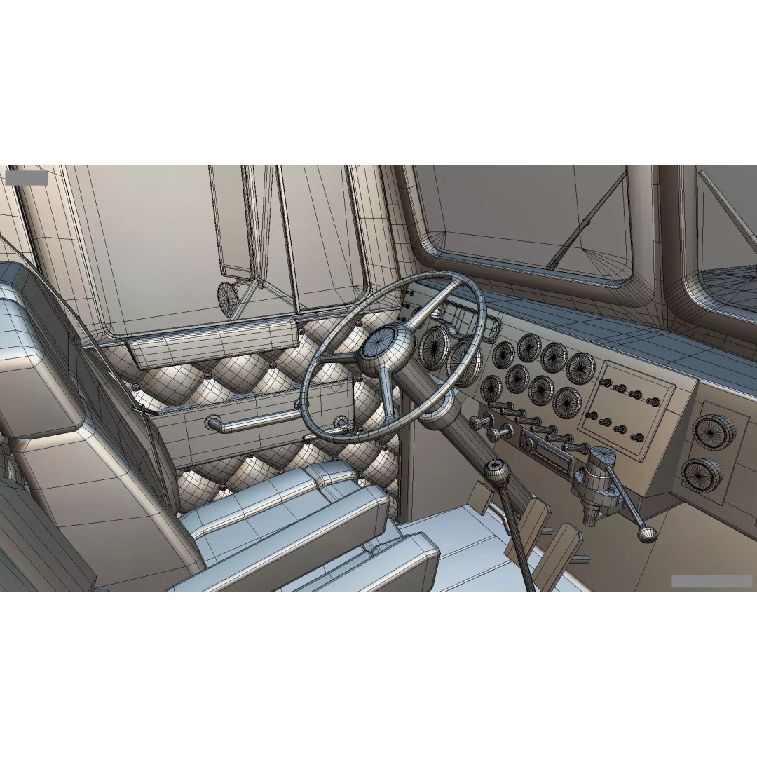 1967 Peterbilt 351 LW Dump Truck 3D Model – Classic Vehicle Asset, Blender - View 46
