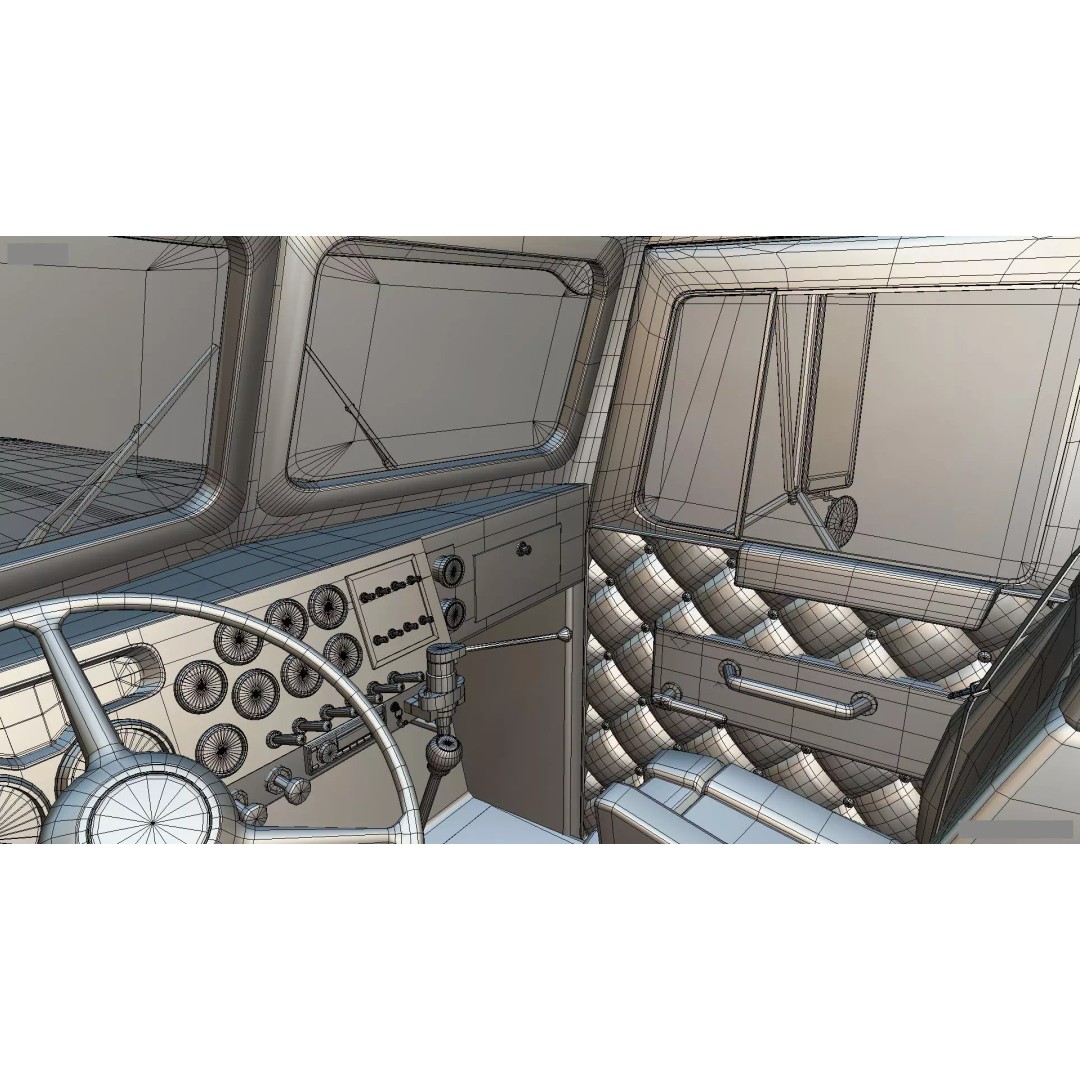 1967 Peterbilt 351 LW Dump Truck 3D Model – Classic Vehicle Asset, Blender - View 48