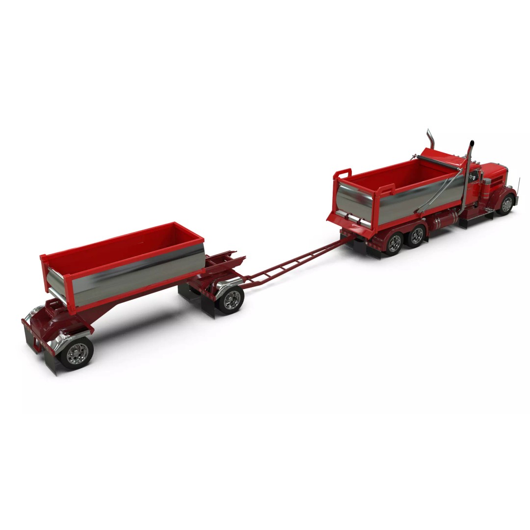 1967 Peterbilt 351 LW Dump Truck 3D Model – Classic Vehicle Asset, Blender - View 5