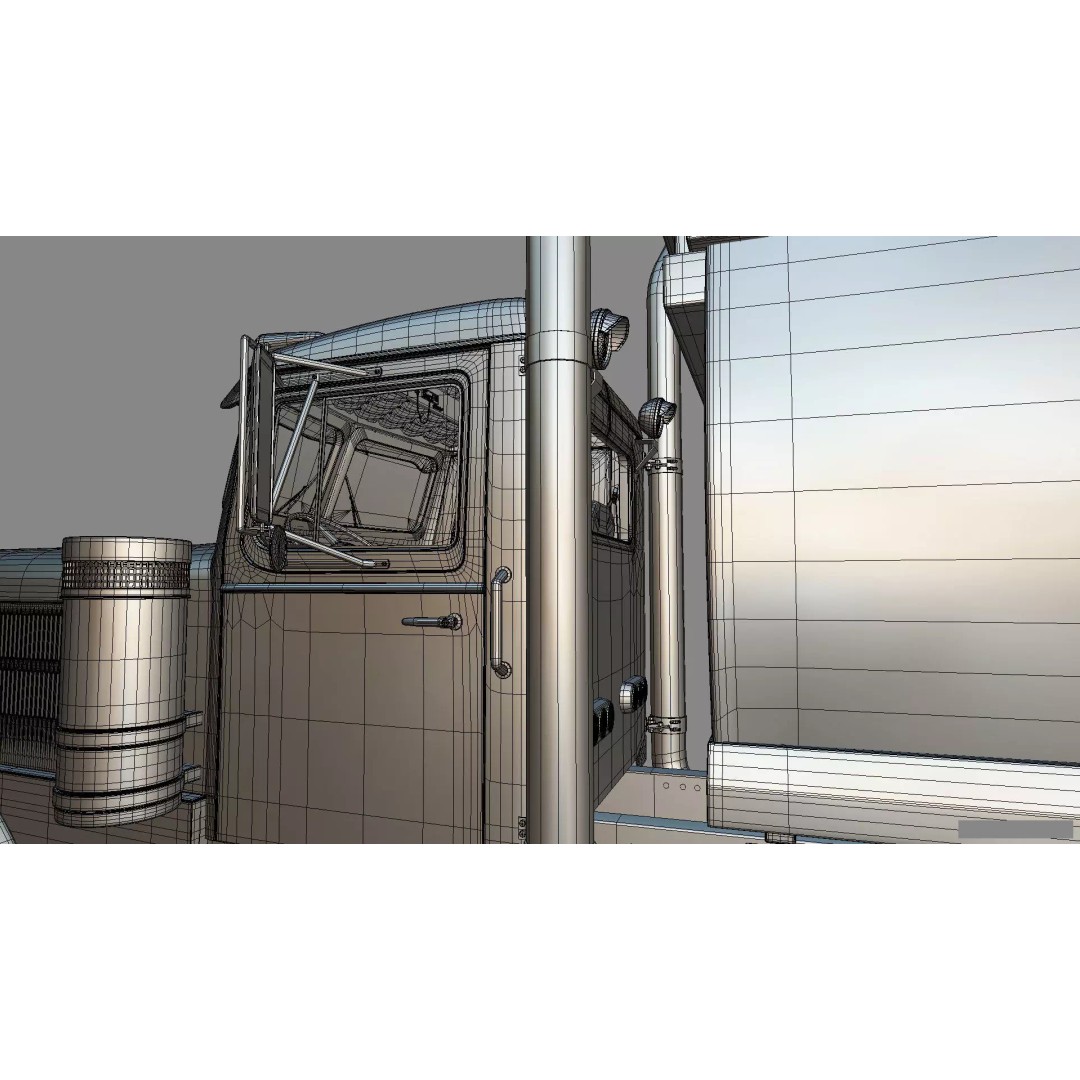 1967 Peterbilt 351 LW Dump Truck 3D Model – Classic Vehicle Asset, Blender - View 50