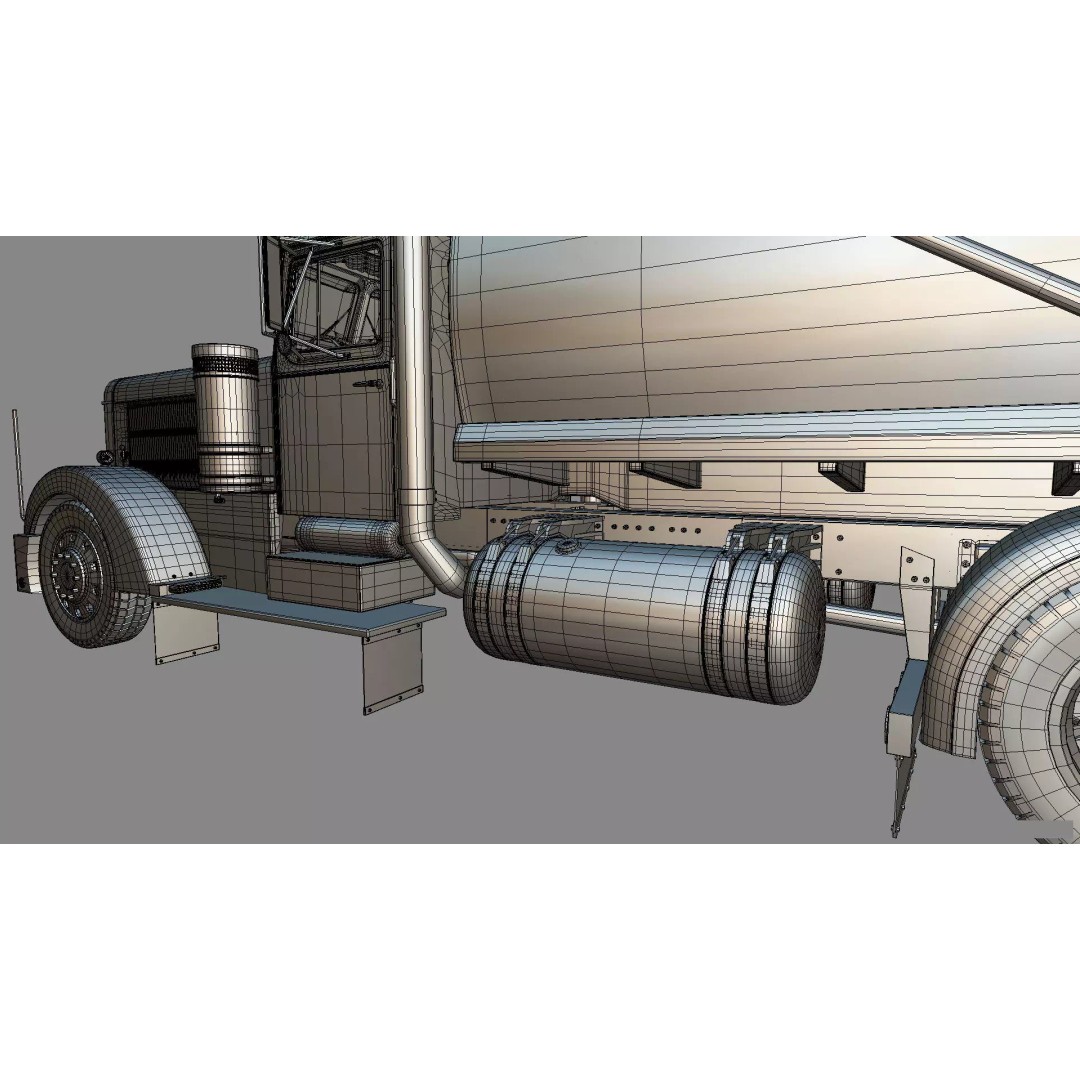 1967 Peterbilt 351 LW Dump Truck 3D Model – Classic Vehicle Asset, Blender - View 51