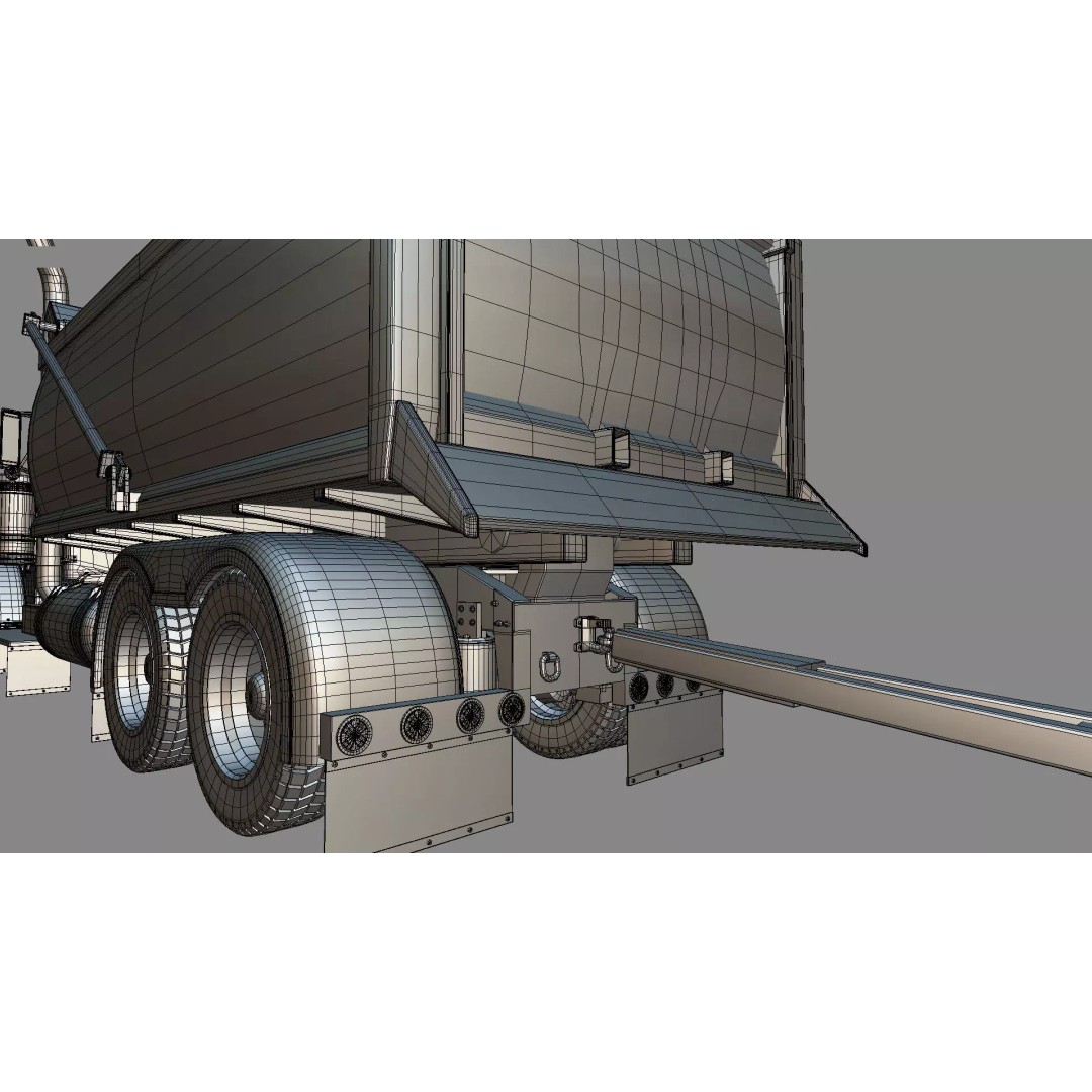 1967 Peterbilt 351 LW Dump Truck 3D Model – Classic Vehicle Asset, Blender - View 52