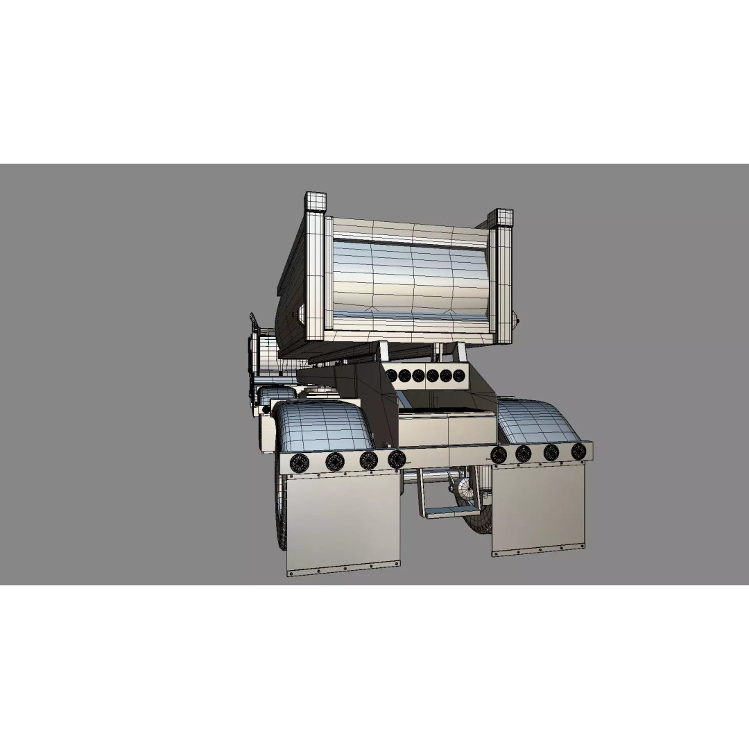 1967 Peterbilt 351 LW Dump Truck 3D Model – Classic Vehicle Asset, Blender - View 54