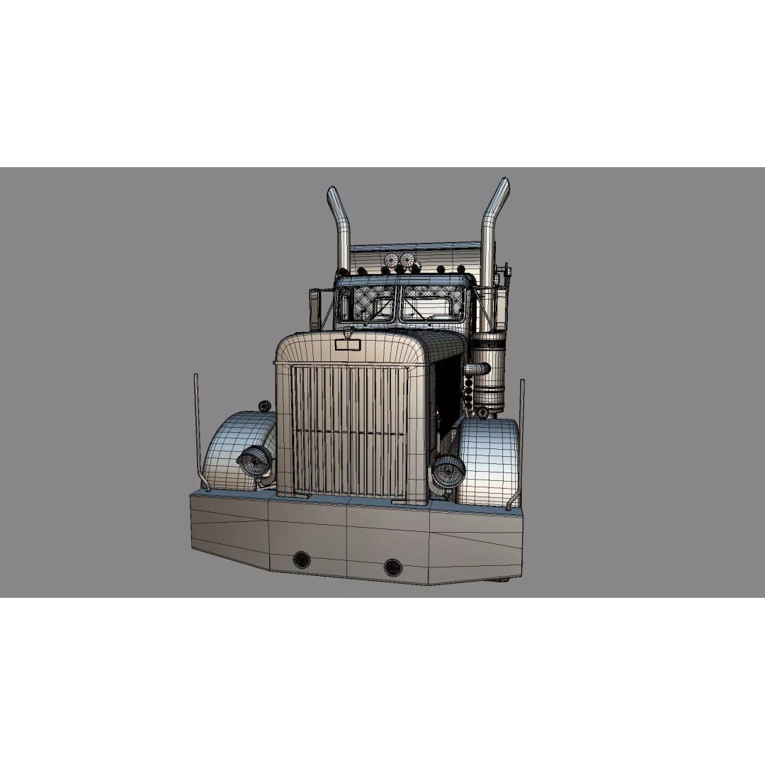 1967 Peterbilt 351 LW Dump Truck 3D Model – Classic Vehicle Asset, Blender - View 56