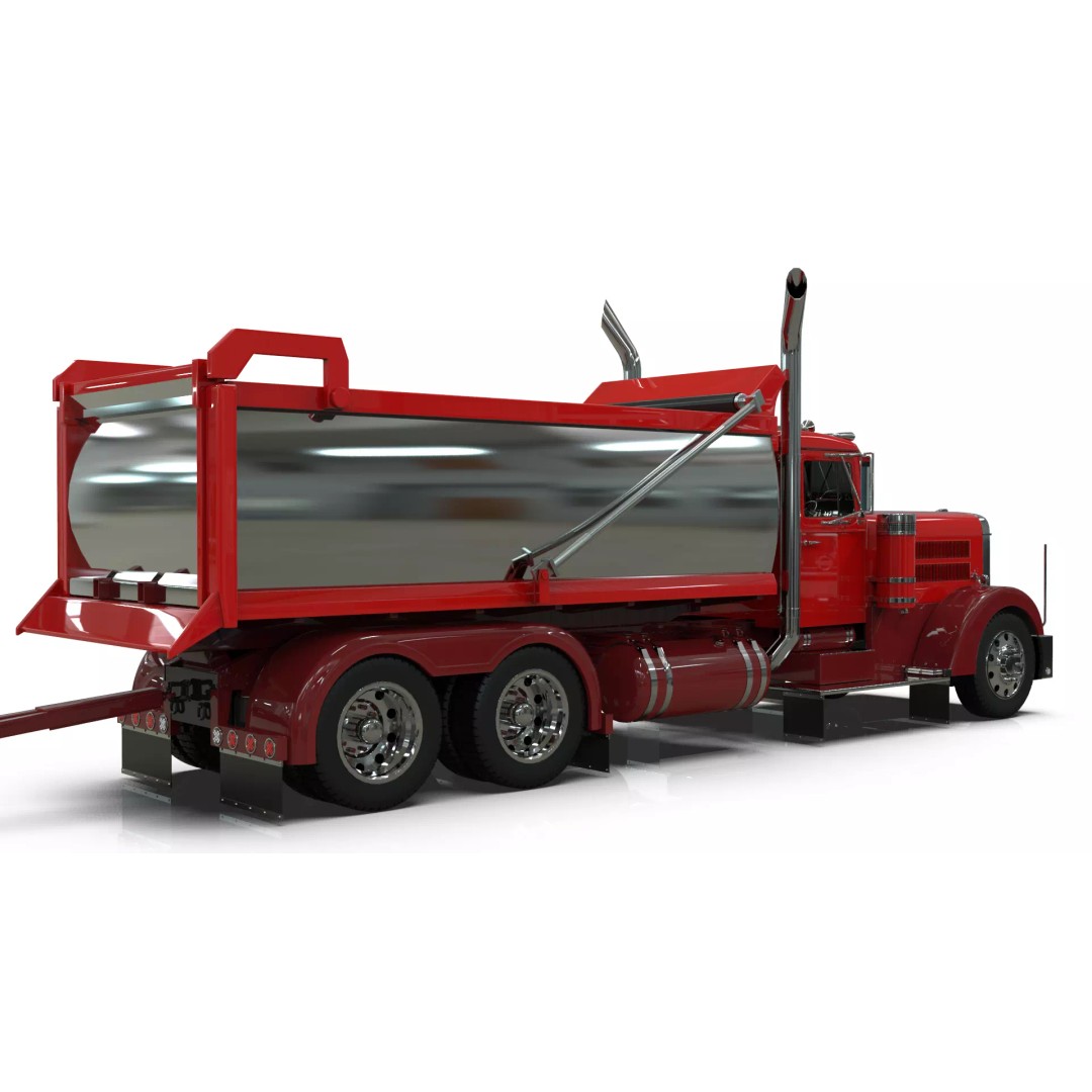 1967 Peterbilt 351 LW Dump Truck 3D Model – Classic Vehicle Asset, Blender - View 6