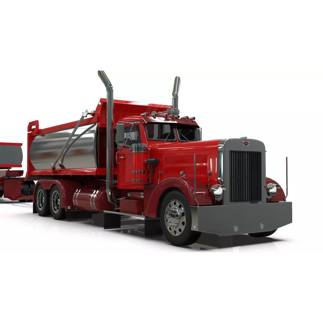 1967 Peterbilt 351 LW Dump Truck 3D Model – Classic Vehicle Asset, Blender - View 7