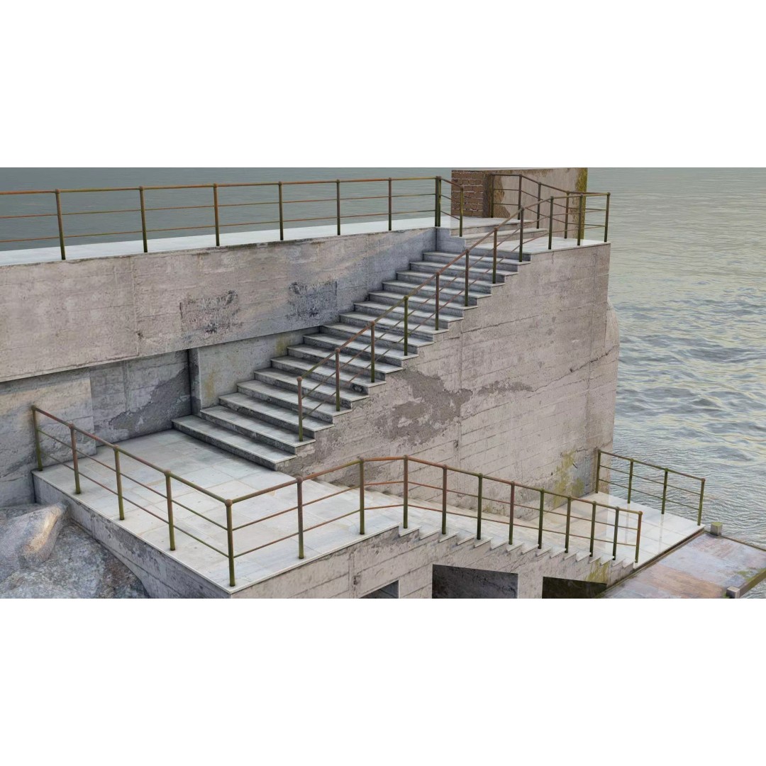 Abandoned Concrete Ship Hangar 3D Model – Low Poly PBR Asset for Games - View 10