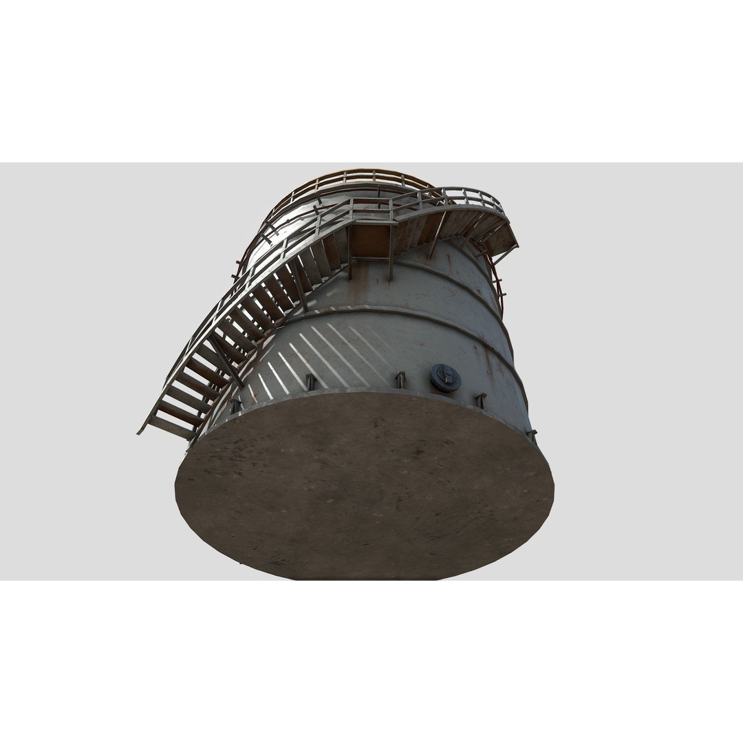 Storage Tank 3D Model – Low Poly PBR Industrial Asset, FBX - View 12