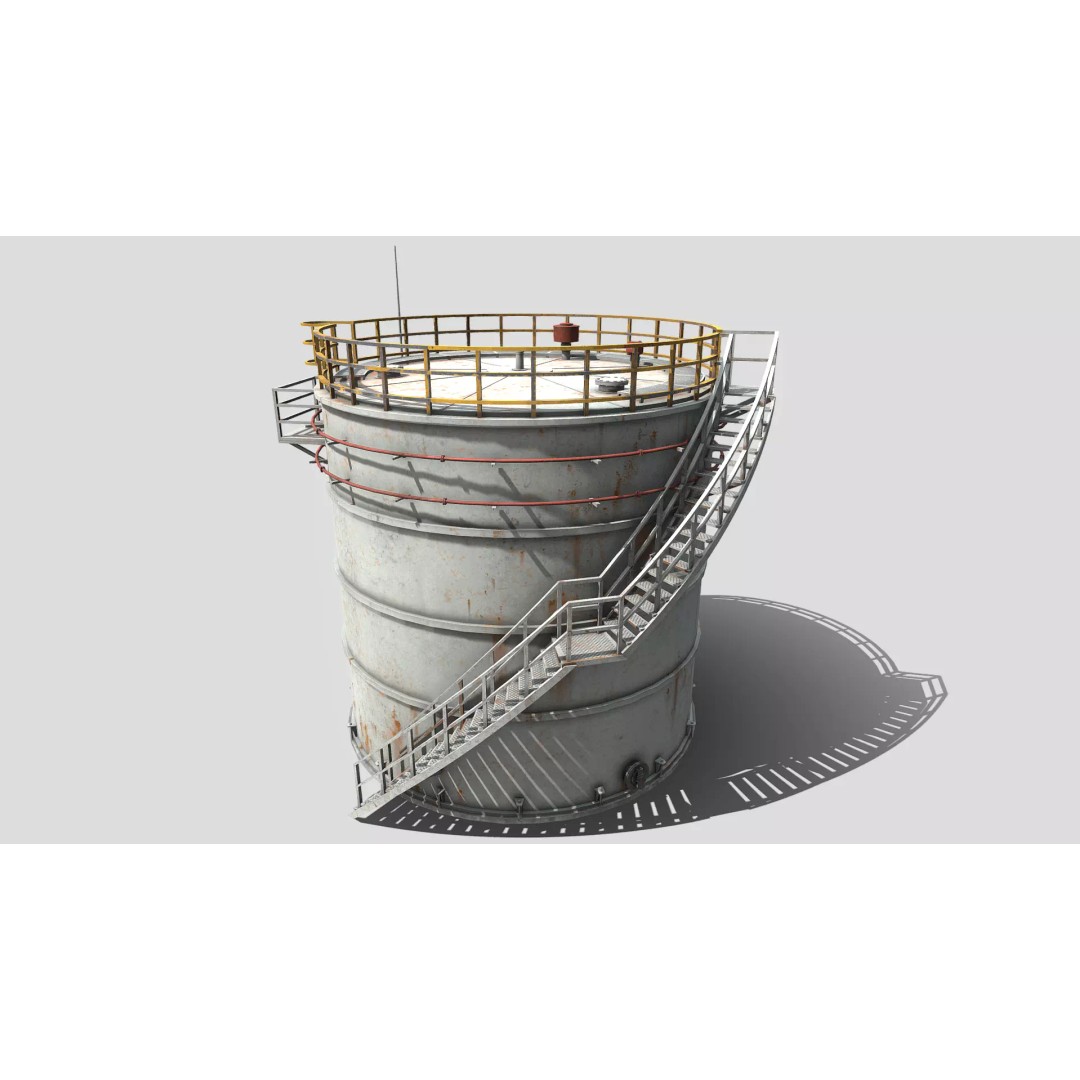Storage Tank 3D Model – Low Poly PBR Industrial Asset, FBX - View 2