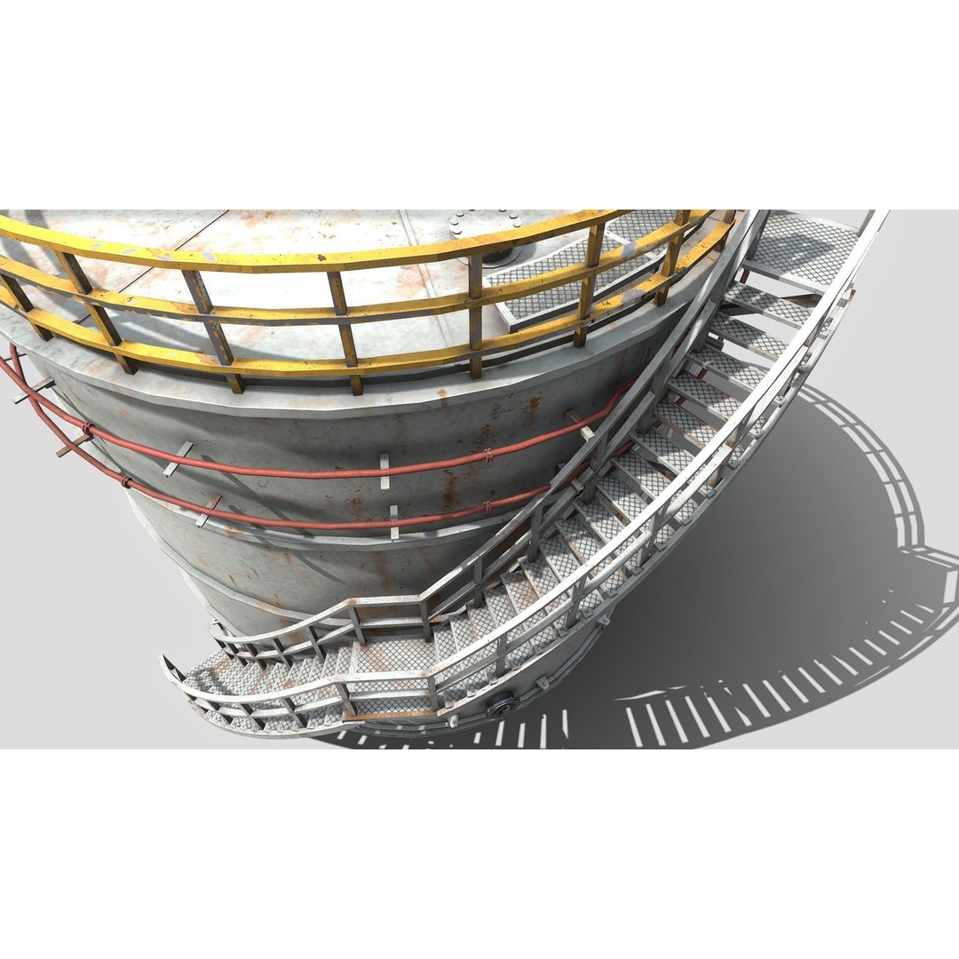 Storage Tank 3D Model – Low Poly PBR Industrial Asset, FBX - View 4