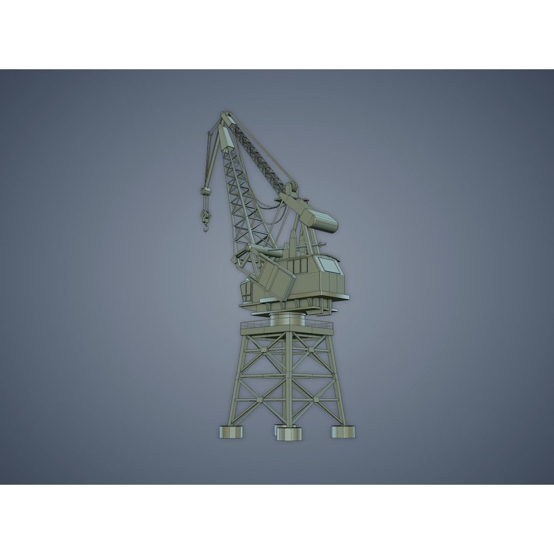 Dock Crane 3D Model – Low Poly Industrial Asset, FBX, PBR