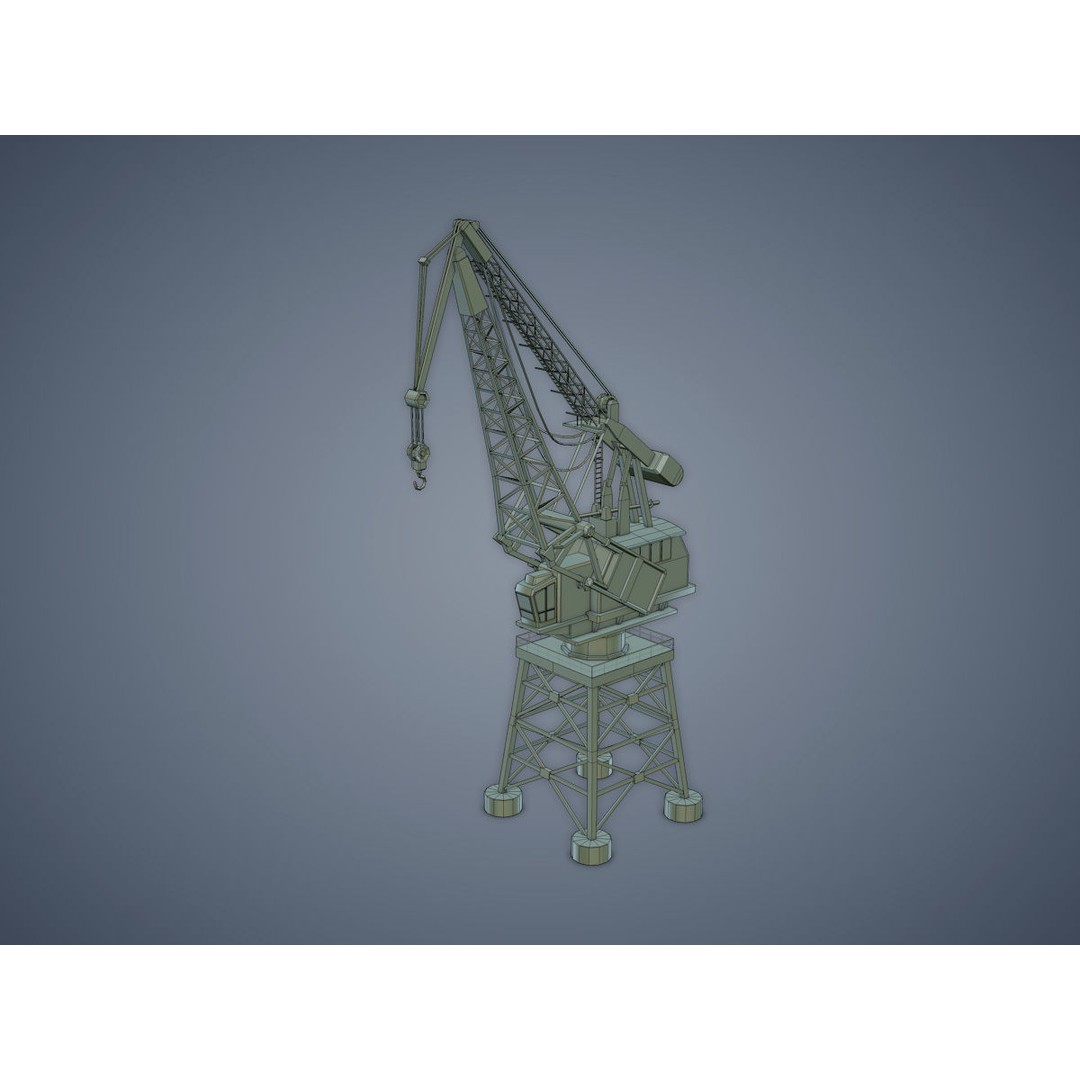 Dock Crane 3D Model – Low Poly Industrial Asset, FBX, PBR - View 10