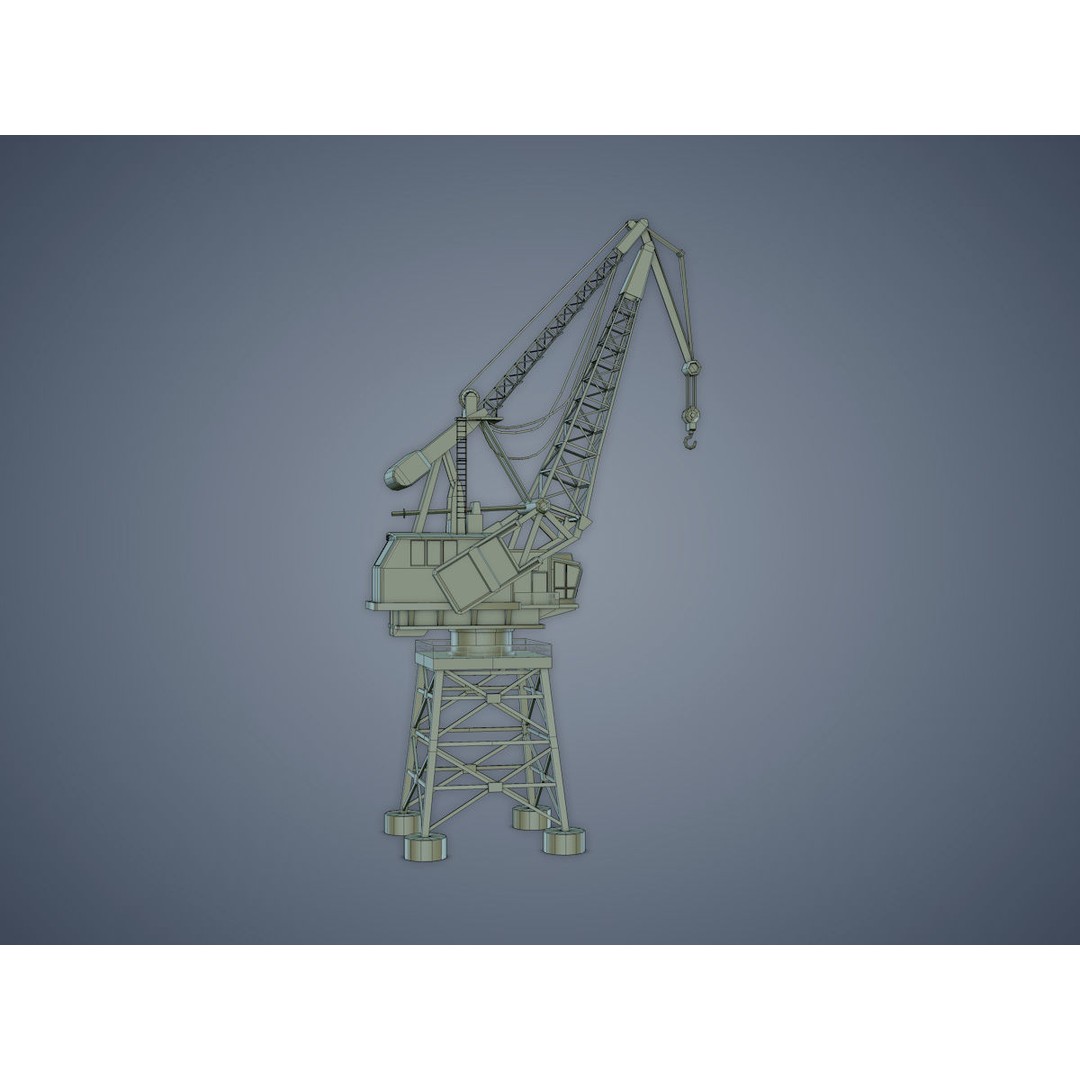 Dock Crane 3D Model – Low Poly Industrial Asset, FBX, PBR - View 13